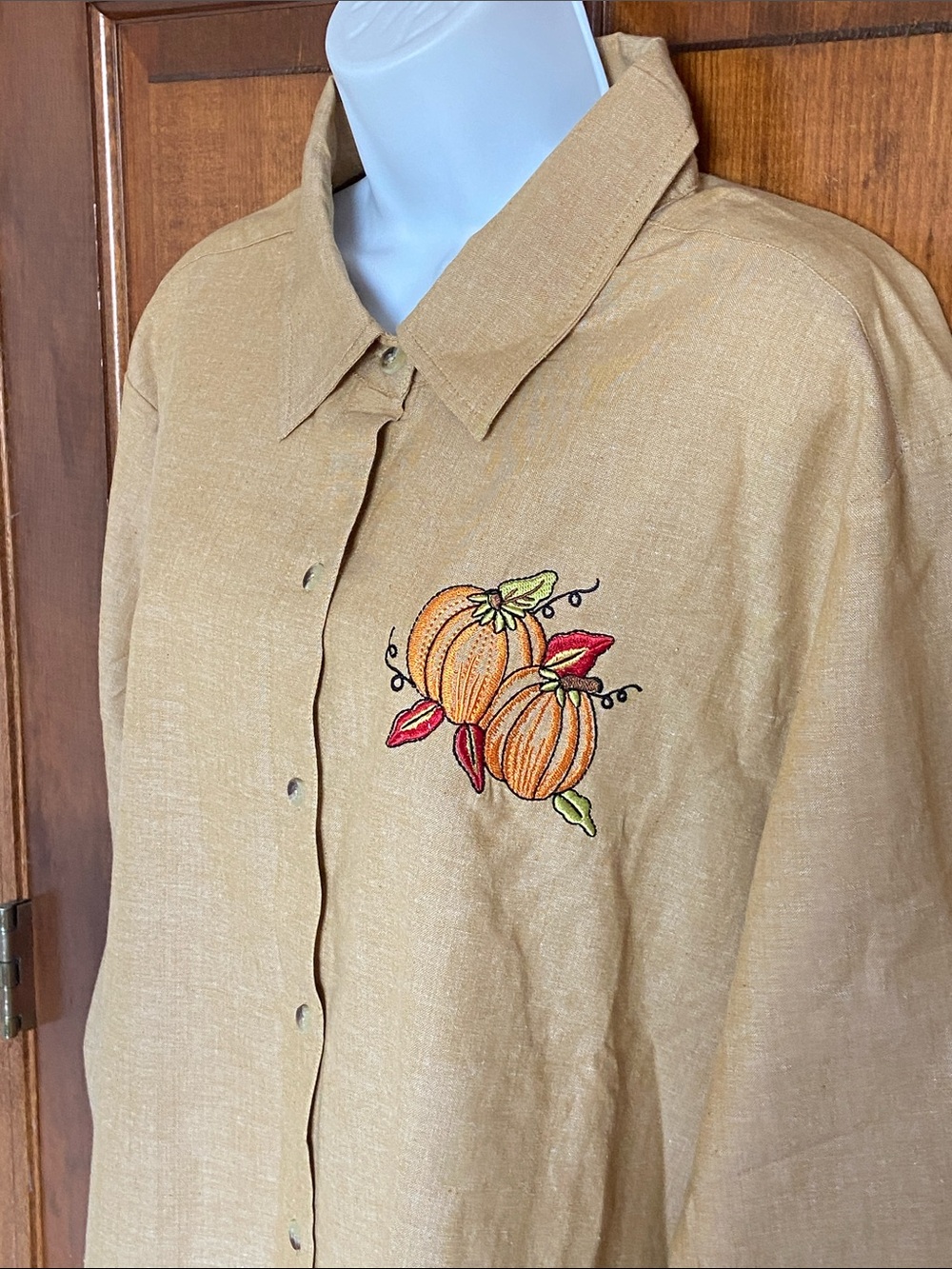 Country Store Festive Fall Halloween Cotton Button Up Ladies Size 2X